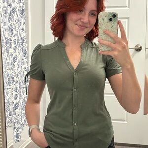 No Boundaries Sage Green Button-Down Shirt